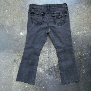 Ana A New Approach Women's Bootcut Faded Black Jeans Distressed Size 28/6